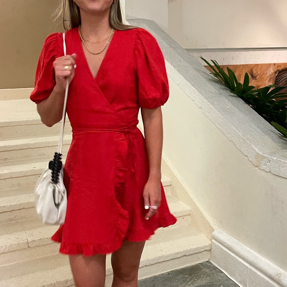 Red Zara Wrap Dress